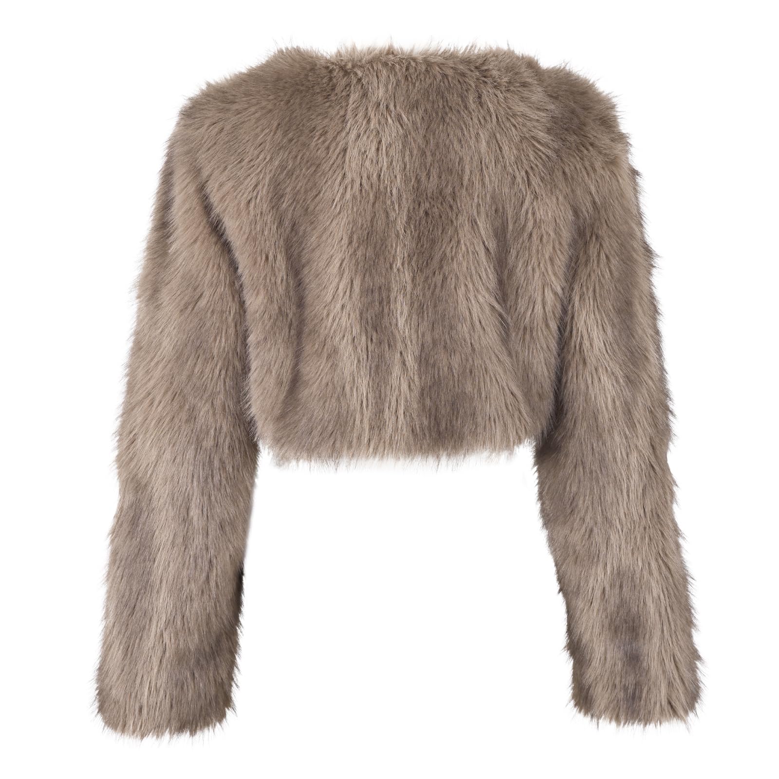 Amazhiyu Cappotto da donna in finta pelliccia, aperto sul davanti, invernale, a maniche lunghe, girocollo, caldo cardigan