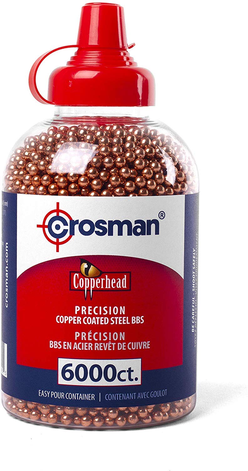 Crosman Copperhead 4.5mm Copper Coated BBS in EZ-Pour Bottle for BB Air Pistols and BB Air Rifles (6000-count)