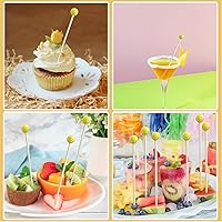 Vista 5 de 200 púas de cóctel de tenis, 4.7 pulgadas, decoración de tenis, extremo de pelota deportiva, brochetas de cóctel, palillos de dientes de frutas