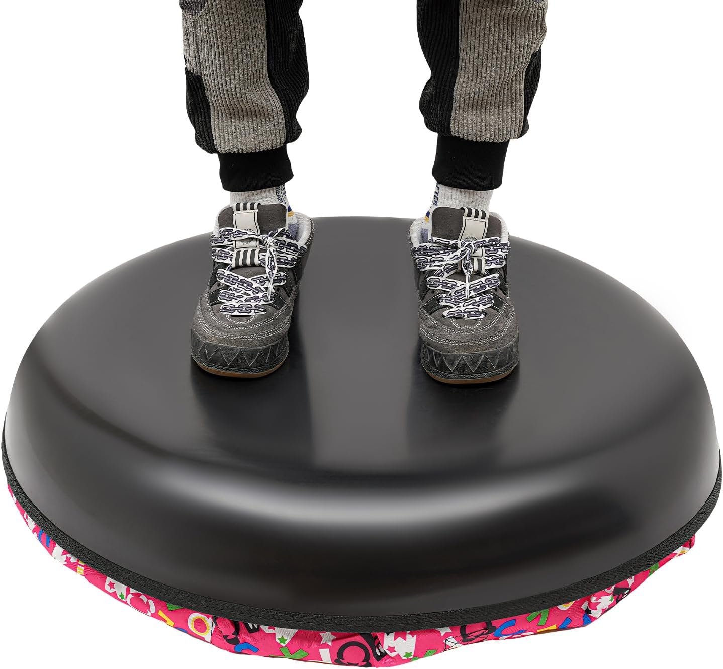 High-Speed Inflatable Sledding Tube for Kids & Adults - Durable Winter Snow Sled for Skiing, Sand & Grass Sliding - 220-397 lbs Load Capacity, Easy to Inflate & Carry (Black/Red)