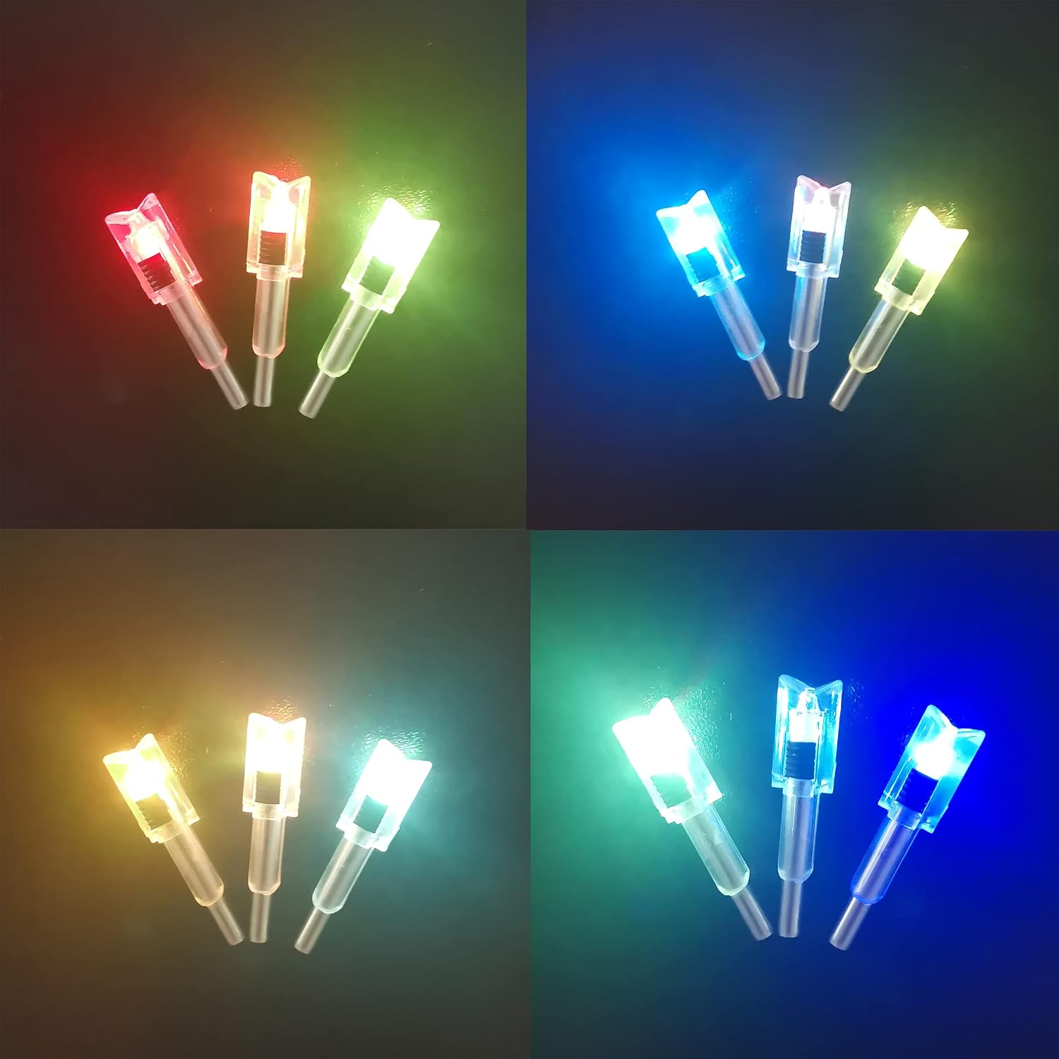 DEEPOWER Crossbow Lighted Nock with ON/Off Switch 4 Pack with .285”/.297”/.300”/.305” Bushings LED Nock Universal Fit for Bolts