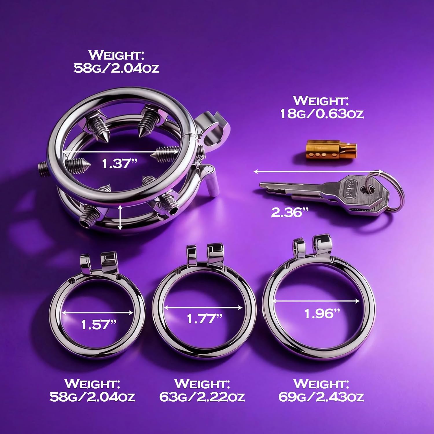 Spiked Chastity Device Testicle Crusher CBT Metal Cock Cage Stainless Steel Spiked Chastity Cage Cock and Ball Torture with 3 Rings Male Penis Testicle Stretcher Restraints BDSM Sex Toys for Men Gay