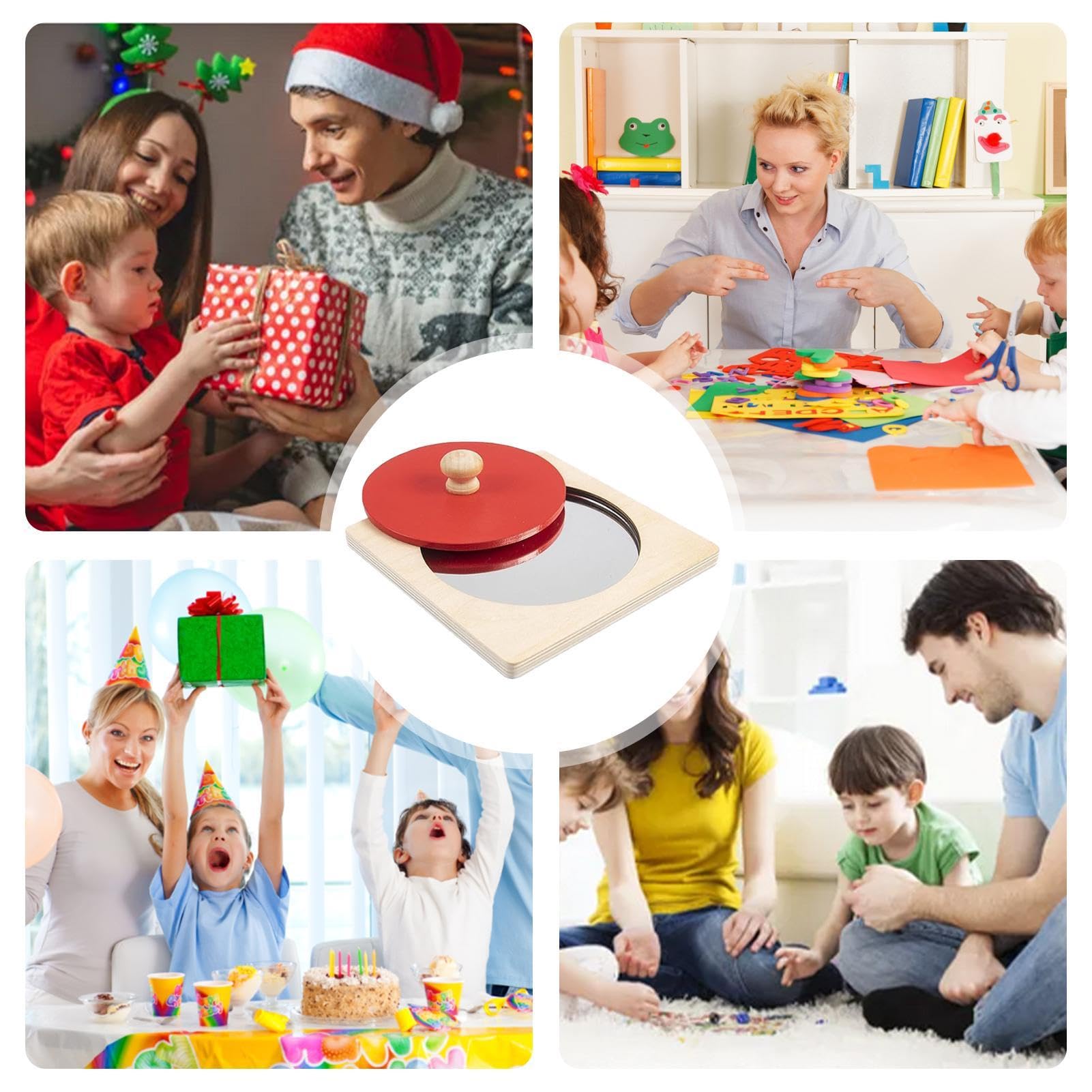 JINGLING Giocattolo specchi per, specchi interattivi,Giocattolo sensoriale in legno - Puzzle Giocattoli sensoriali, Puzzle di forma geometrica in legno, sensibilizzazione ai giocattoli sensoriali