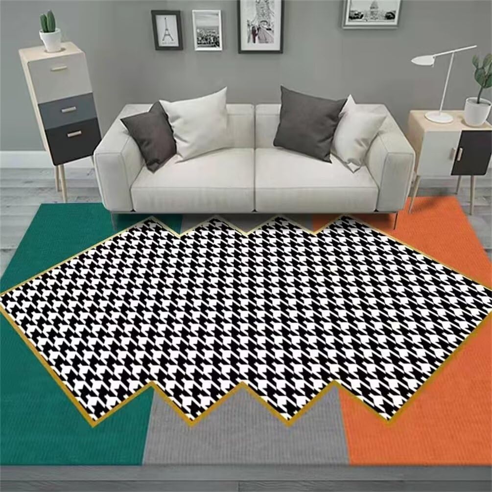 Tapis de sol lavable en machine grand tapis chambre fille orange