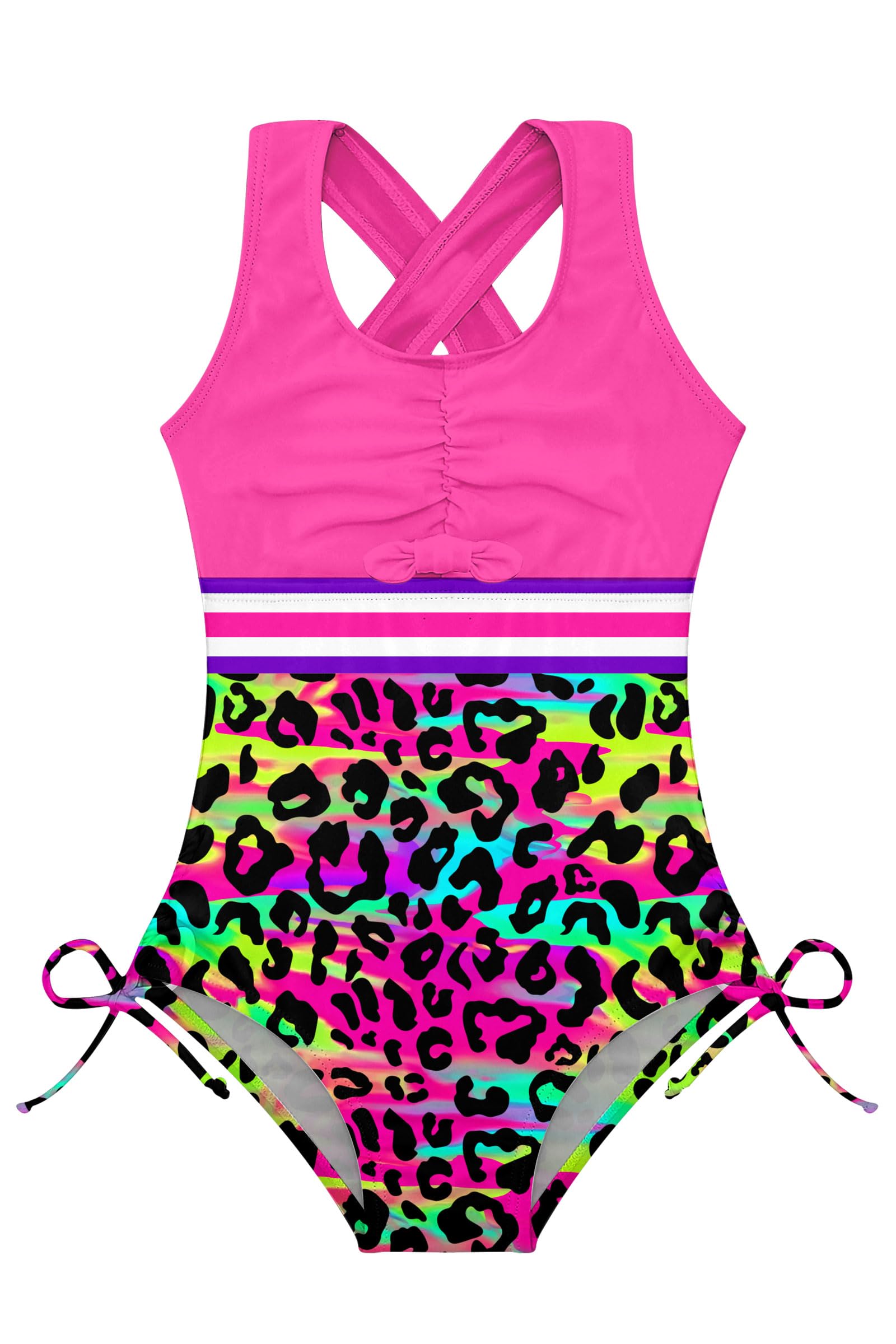 BFUSTYLE Girls Swimsuit One Piece Bathing Suit 4-13 Years Beach Swimwear | Sleeveless Adjustable Quick Dry Holiday Vacation Summer Beach Suits