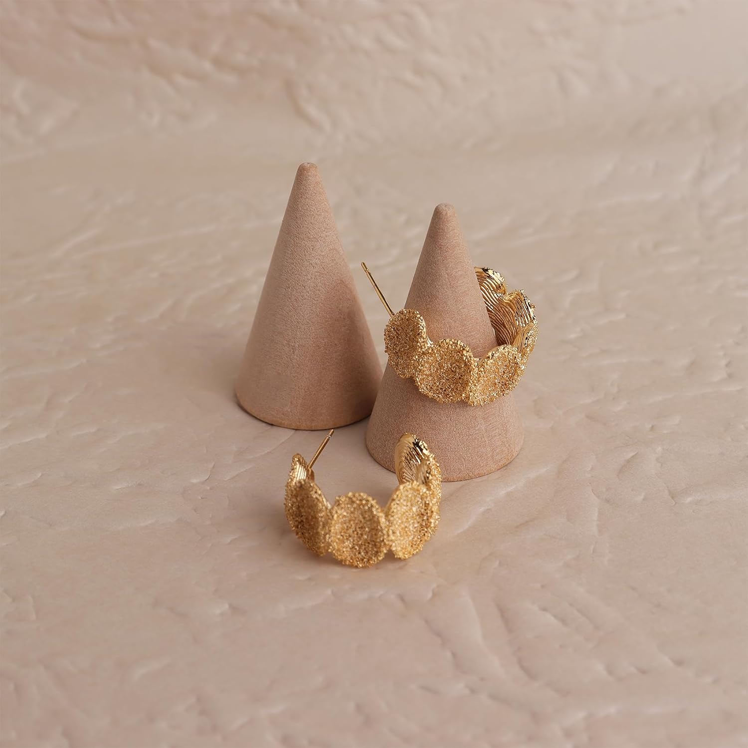 Sonateomber Chunky Open Hoop Earrings for Women, Minimal Thick Statement Hypoallergenic Huggie Stud Earings Wedding Prom Fashion Jewelry Gift. - Image 7