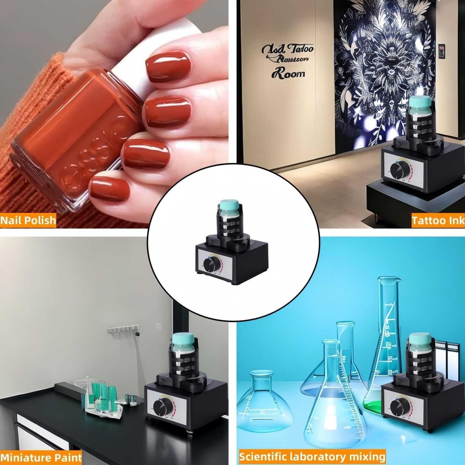 Mezclador de pintura, mini agitador de vórtice para esmalte de uñas de laboratorio, pintura acrílica adhesiva, 3 velocidades ajustables, agita uniformemente