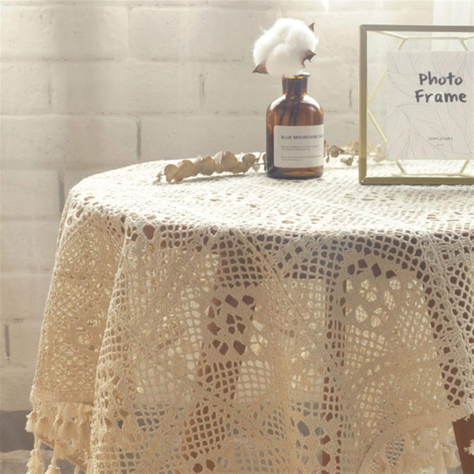 大判　レース編み　テーブルクロス　 ヴィンテージ Amazon｜長方形/ラウンド レース テーブルクロス ヴィンテージ
