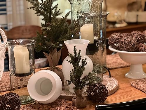 Miniatura 7 de Floral Supply Online - Jarrón blanco de primavera y guía de flores - Jarrón decorativo de cristal para arreglos florales, bodas, decoración del