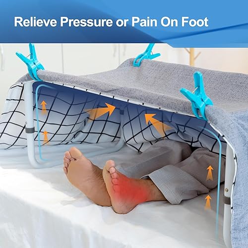 Miniatura 2 de Levantador de manta para pies, cuna de cama para pie de cama, altura ajustable, barra de elevación de manta para dedos de los pies, pierna, rodilla,