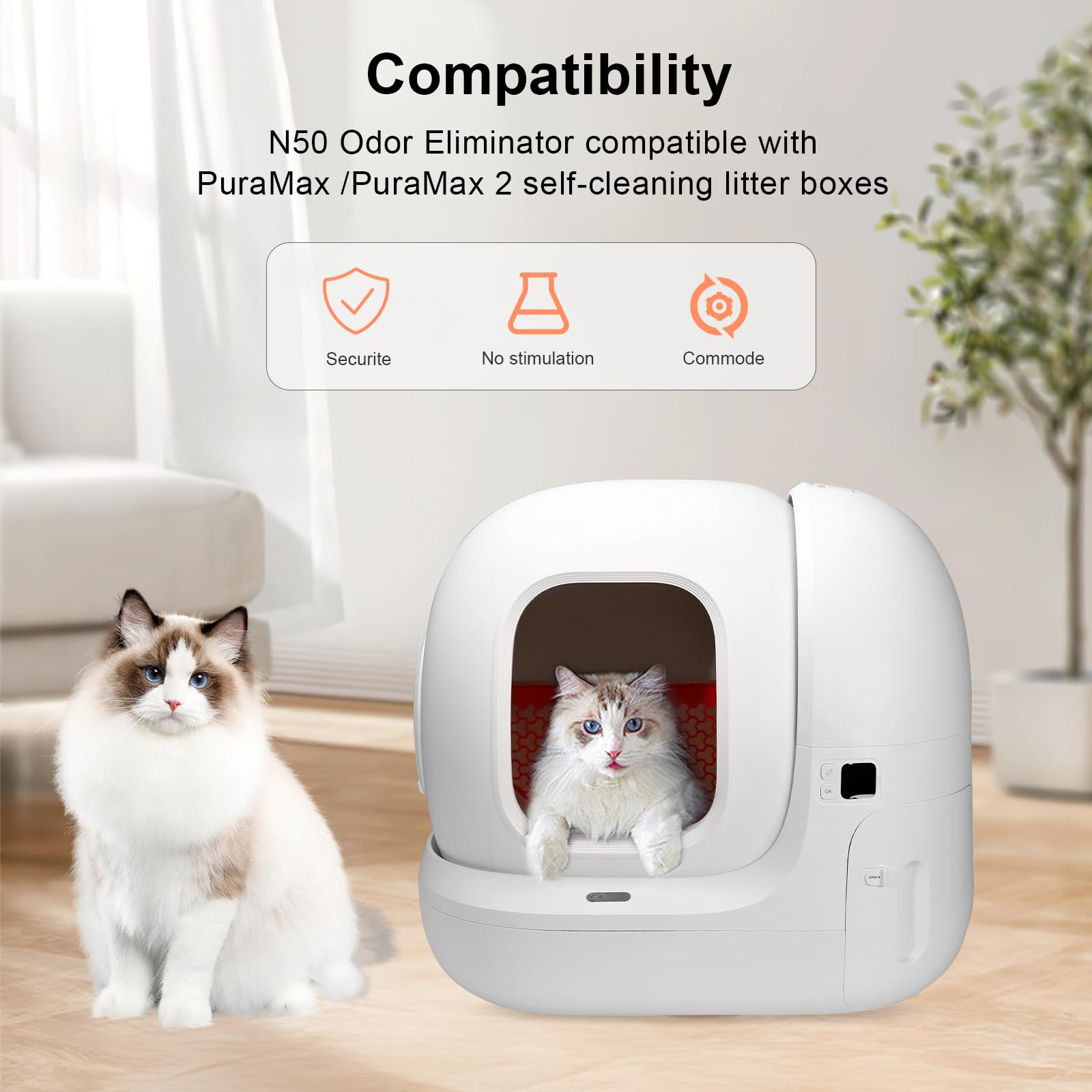 6 Stück Geruchsentferner für Pura Max/Pura Max 2 Selbstreinigende Katzentoilette, N50 Geruchsvernichter, Katzen Urin Geruch Entferner autopulente, Geruchskontrolle
