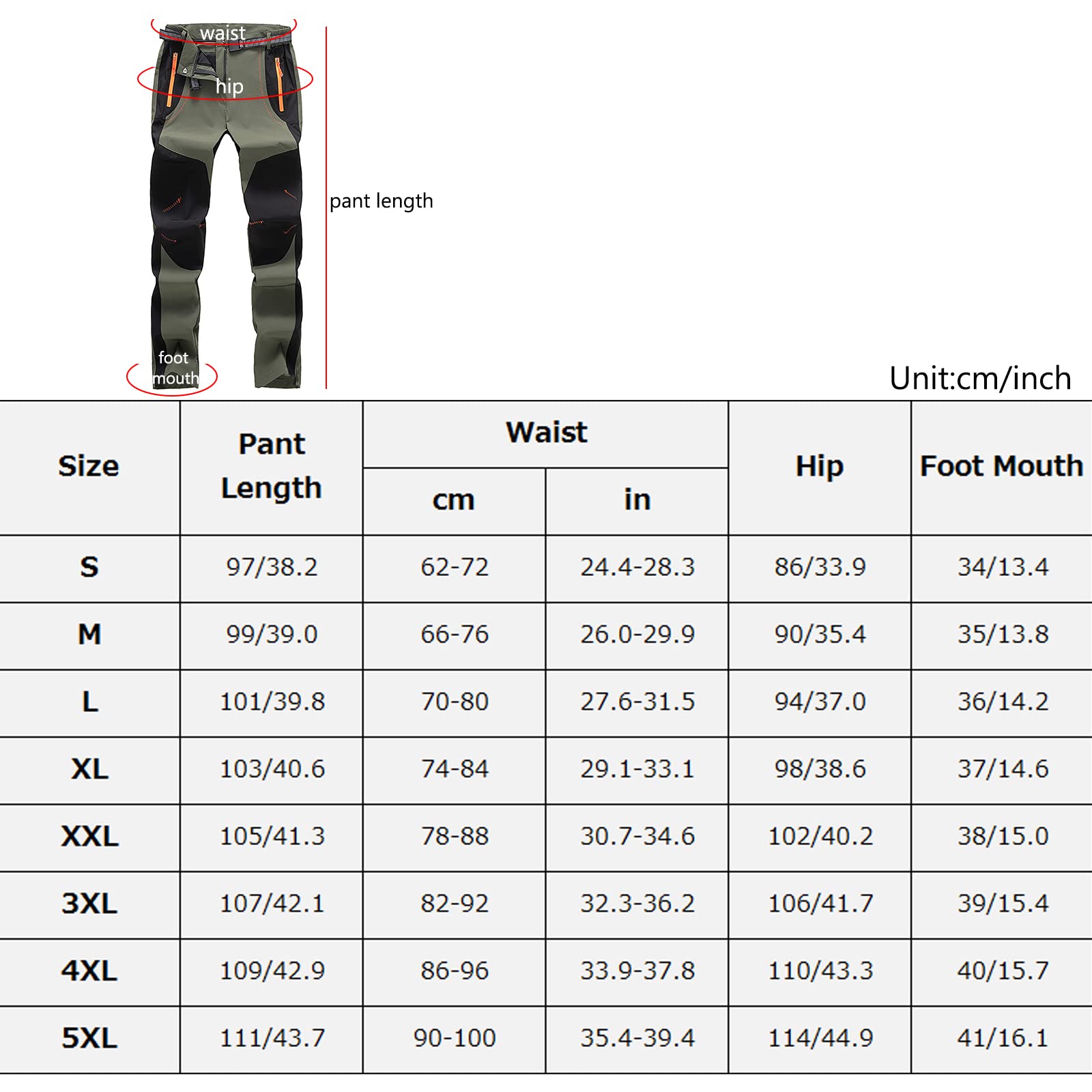 Unisex Pantalones de Montaña Senderismo Secado Rápido Impermeables Outdoor Pantalones(Size:S.,Color:Rosa roja)