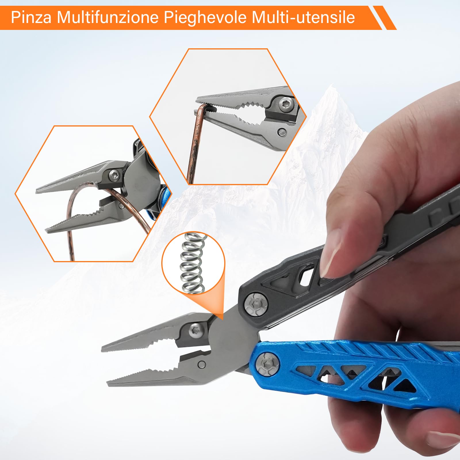 Pinza Multiuso, Coltello Multiuso in Acciaio Inossidabile, Pinza Multifunzione in Coltellino Svizzero con Apribottiglie, Cacciavite, Attrezzi EDC, Ideale per il Campeggio, Riparazioni
