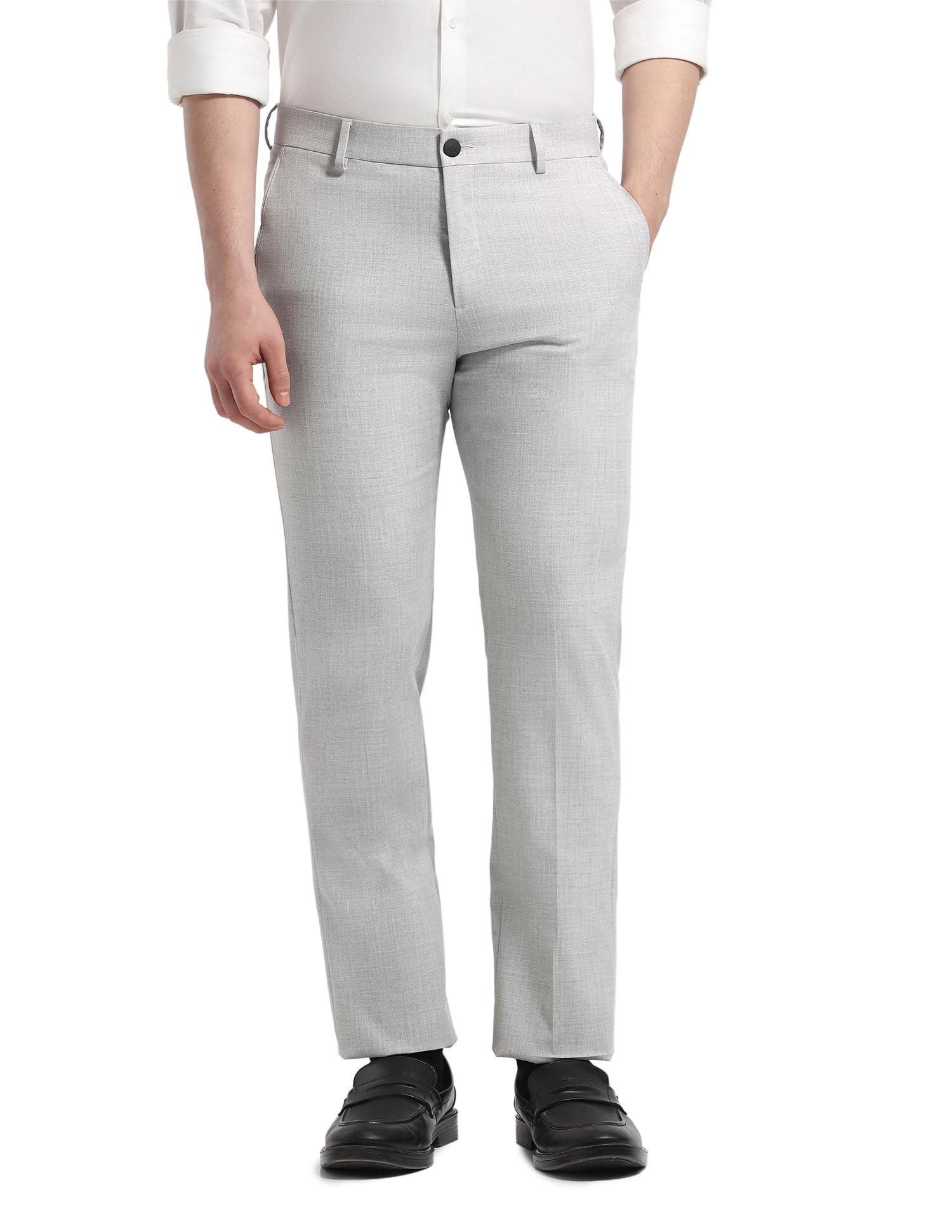 arrow Newyork Men's Heathered Hudson Regular fit Trousers-picture-17