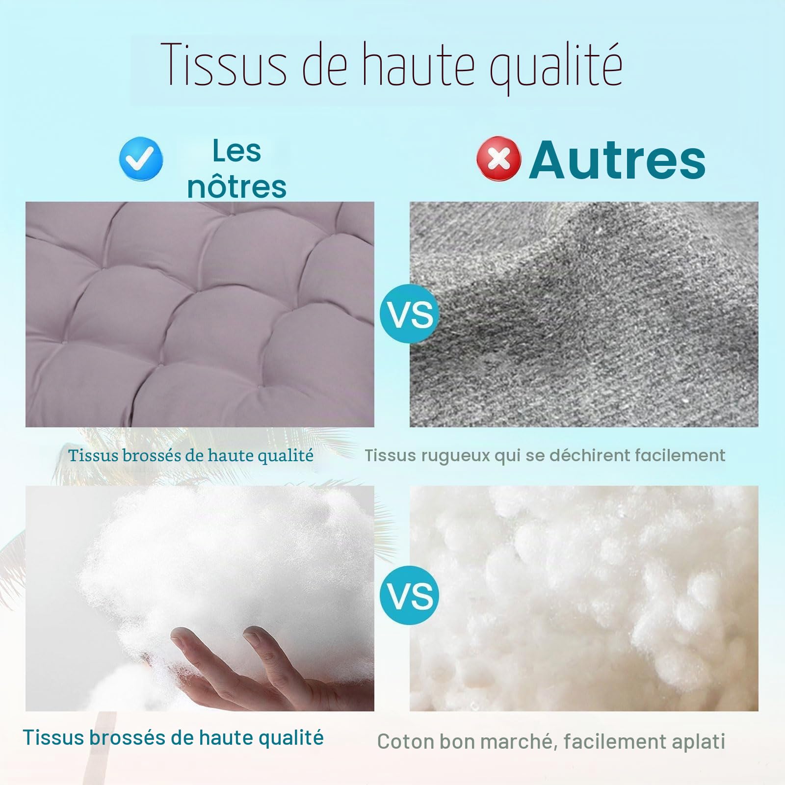 Coussin de Chaise Longue, épaissir Bain de Soleil,Coussin Transat Jardin intérieur extérieur Antidérapante Avec boucle, Matelas Bain de Soleil pour Jardin, terrasse, Balcon, Voyage Vacances (A)