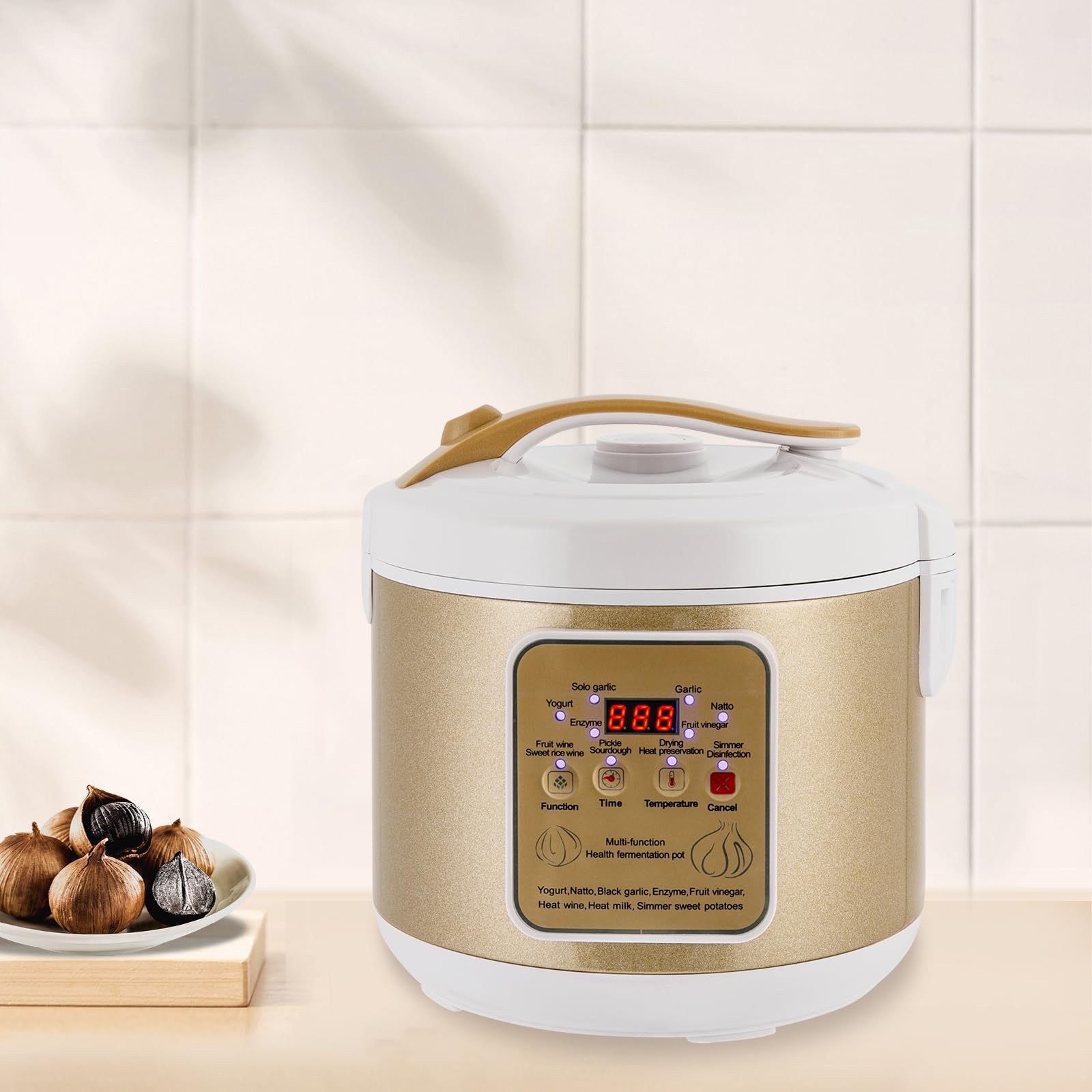 Fermentatore di aglio nero da 6 l, fermentatore automatico intelligente per aglio con doppia parete, pentola interna a doppia parete, controllo del tempo e della temperatura/controllo di