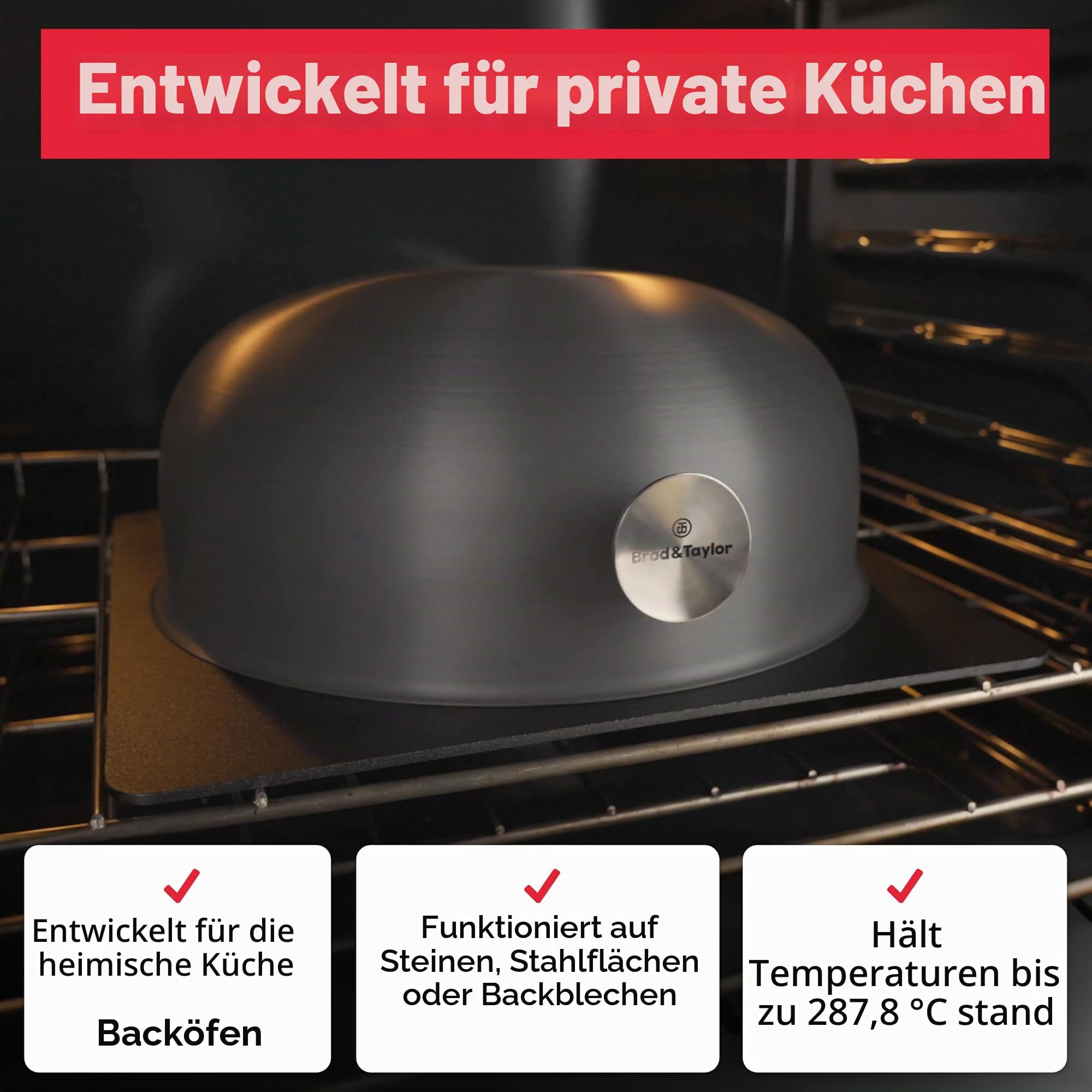 Brod & Taylor Ultraleichte Backschale für Sauerteigbrot (Boule) - kein Vorheizen nötig für knusprige Kruste und gleichmäßiges Backen