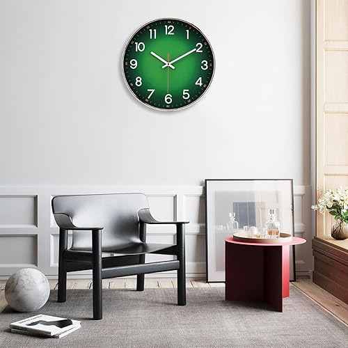 Miniatura 7 de Reloj de pared, moderno reloj de pared redondo de 12 pulgadas, reloj de pared silencioso de cuarzo de calidad, relojes de pared decorativos para