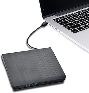 External DVD/CD Drive, USB 3.0 Combo Drive Portable CD/DVD +/-RW Drive Slim DVD/CD ROM Rewriter Burner High Speed Data Transfer Compatible with Laptop Desktop PC Windows and Linux OS Mac MacBook Pro