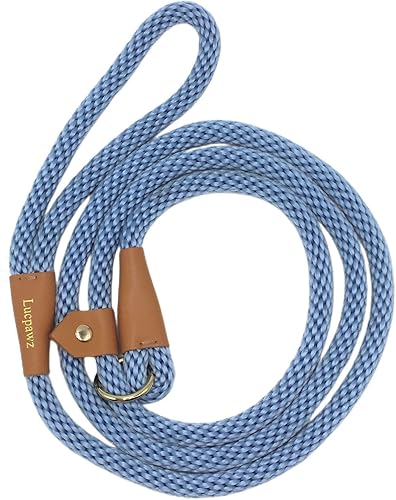 Miniatura 9 de Correa antideslizante para mascotas, correas deslizantes de 6 pies para perros, combo de collar de plomo para perros Negro -,azul (Airy