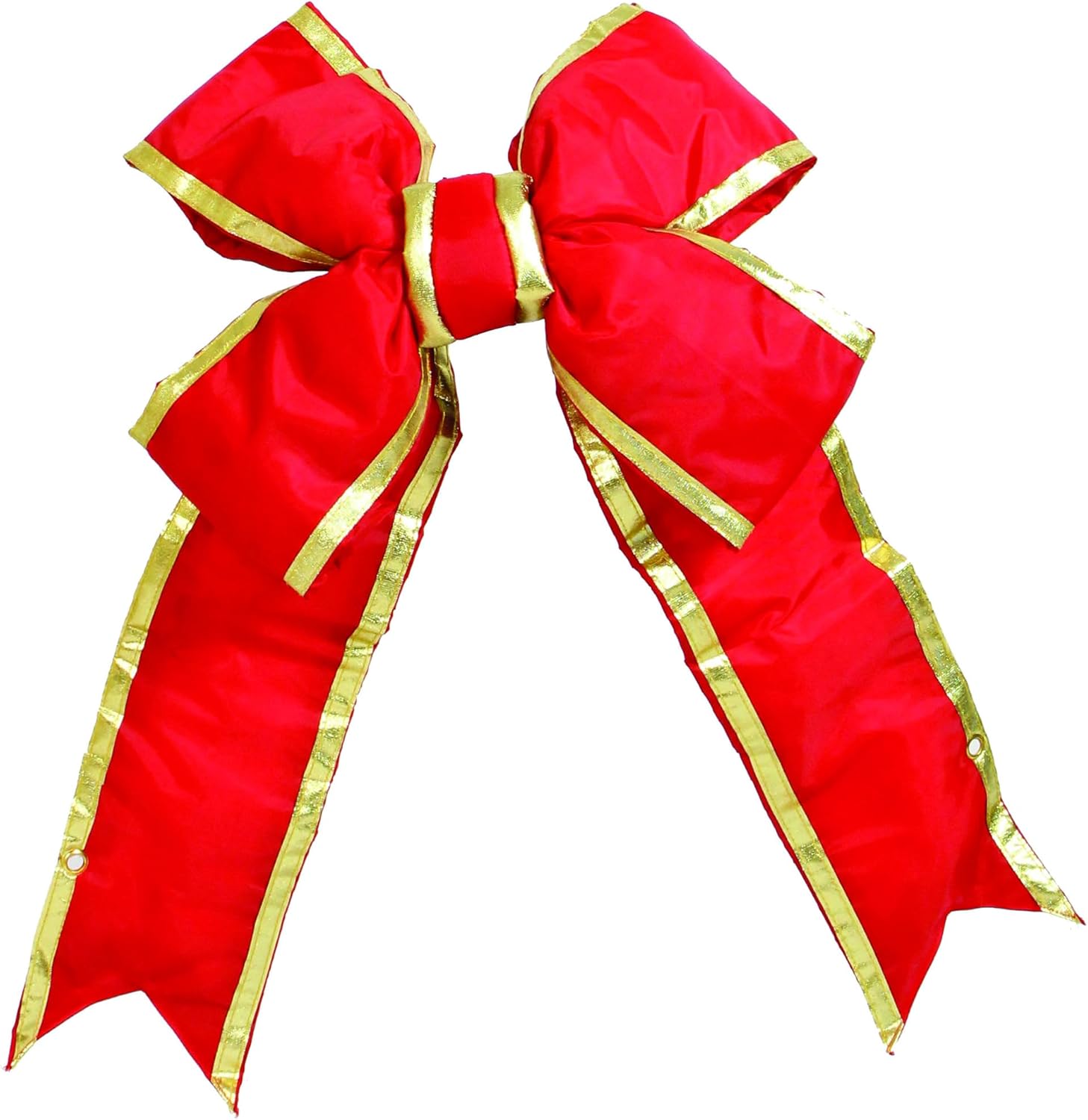 Vickerman 24" Red Outdoor Christmas Bows - Large Outdoor Christmas Bow, Red Nylon Decorative Christmas Bow for Indoor and Outdoor Use, 7" Wide Ribbon, Structural