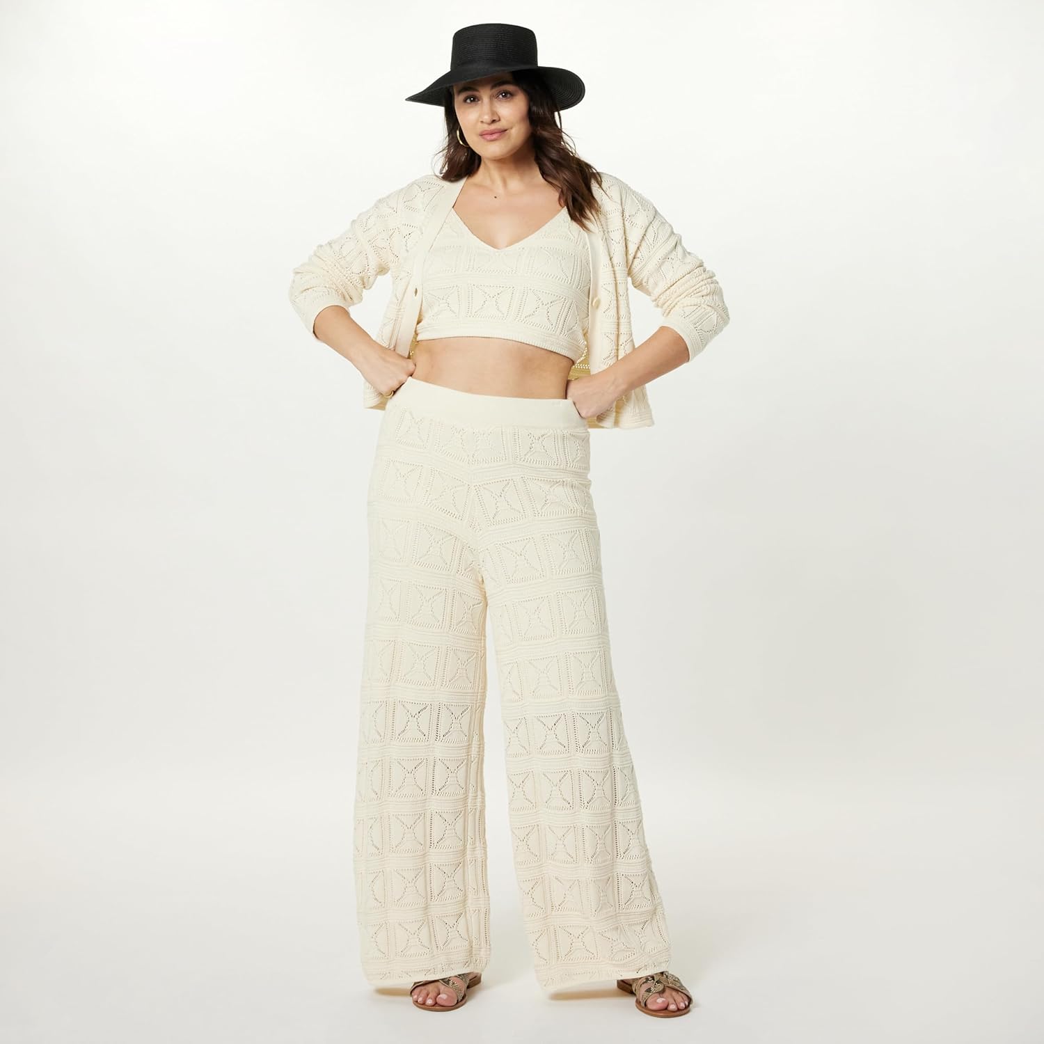 The Drop Women's Diza Pull-On Flare-Leg Crochet Pant - Image 7
