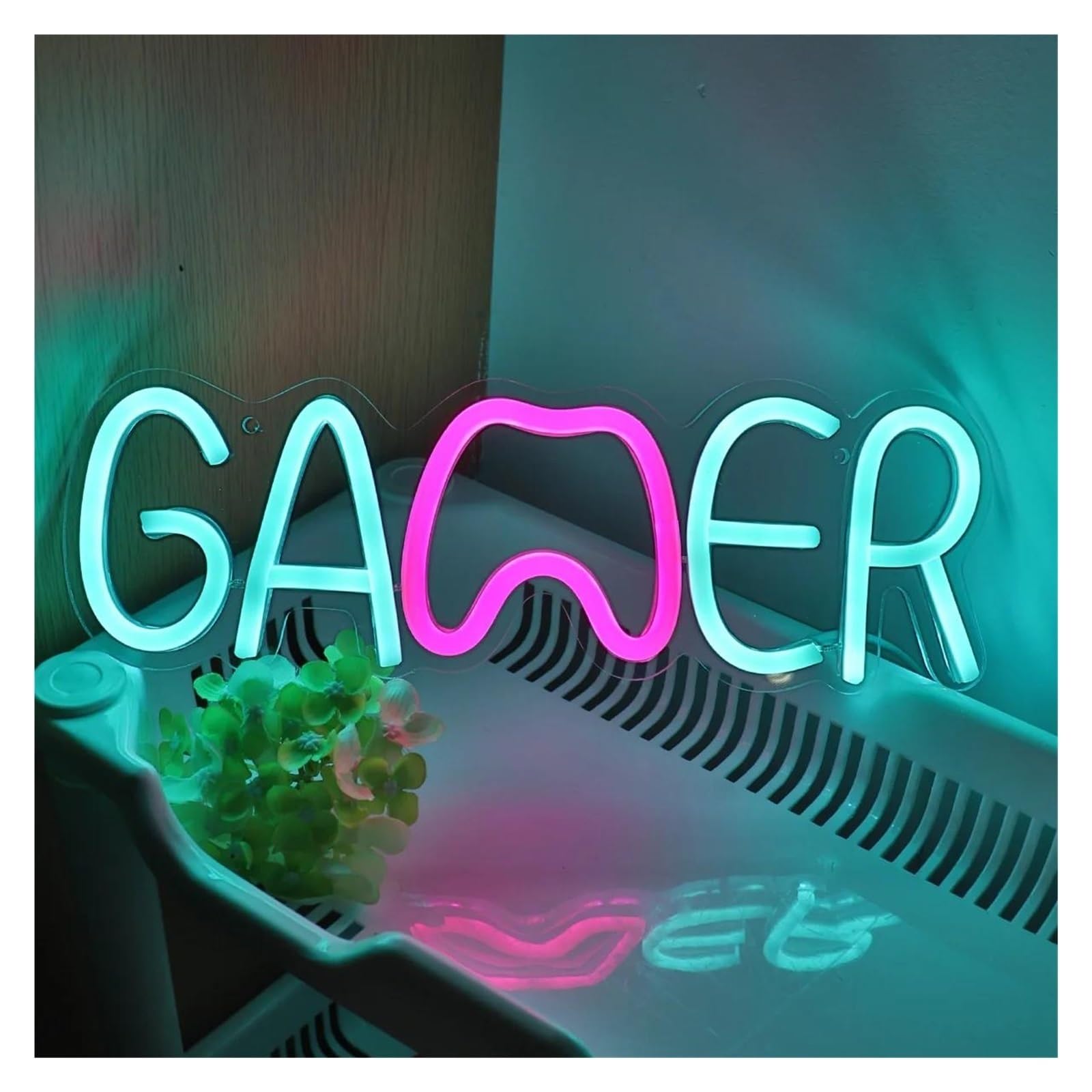 Panneau néon LED pour gamer veilleuse de bureau USB