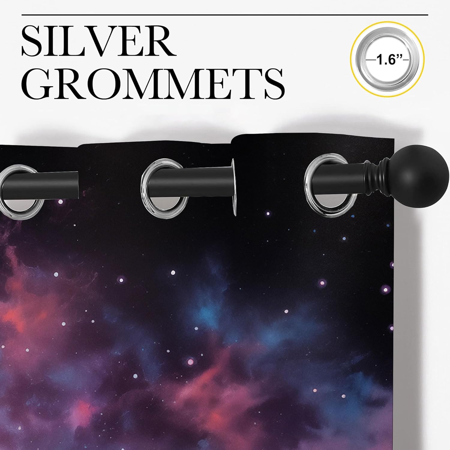 Wolf Blackout Curtains for Boys Girl Bedroom Decor,Fantasy Starry Sky Galaxy Forest Wildlife Thermal Insulated Grommet Drapes Darkening Window Curtain for Living Room Home 63x63 inch