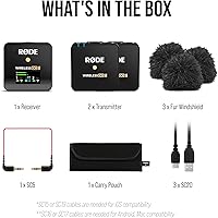 Vista 10 de RØDE Wireless GO II - Sistema inalámbrico de dos canales con micrófonos integrados, salidas analógica y digital USB, compatible con cámaras, Negro