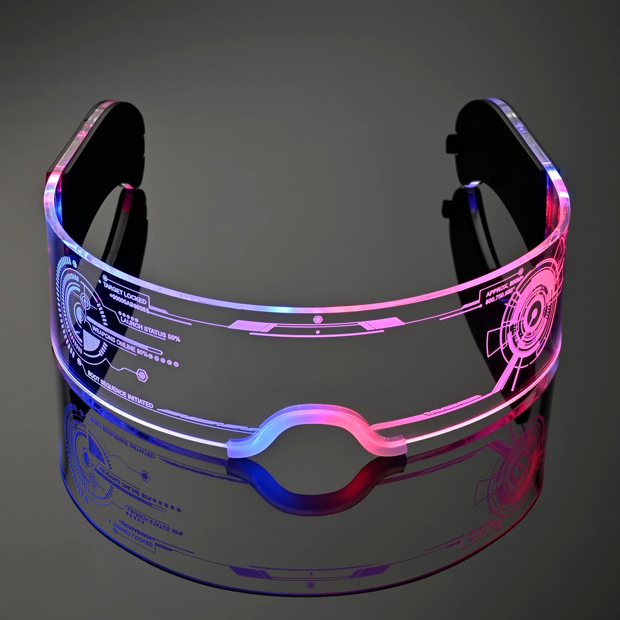 Oybete LED Light Up Glasses For Party LED Glasses For Adults Kids Futuristic Sunglasses Cosplay Costume Rave Accessories Glowing Neon Sunglasses,Gifts(Cool Glasses)
