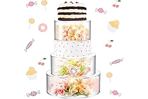 3 Piece Clear Fillable Acrylic Cake Stand with Built-In LED Lights & Removable Cylinder Box