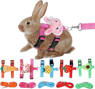 Zuxbolf Pack of 5 Rabbit Leads, 140 cm, Adjustable Rabbit Harness, Cat Harness, Rabbit Harness with Lead for Cats, Small Dogs and Other Small Pets product image