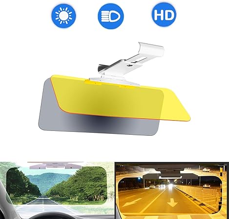 Amazon 車用サンバイザーエクステンダー 車用ナイトバイザー 運転用タックバイザー 2イン1 車用アンチグレアバイザー 日中 夜間運転用 眩しさ防止運転サンバイザー Uvフィルターアイプロテクター サンバイザー 車 バイク