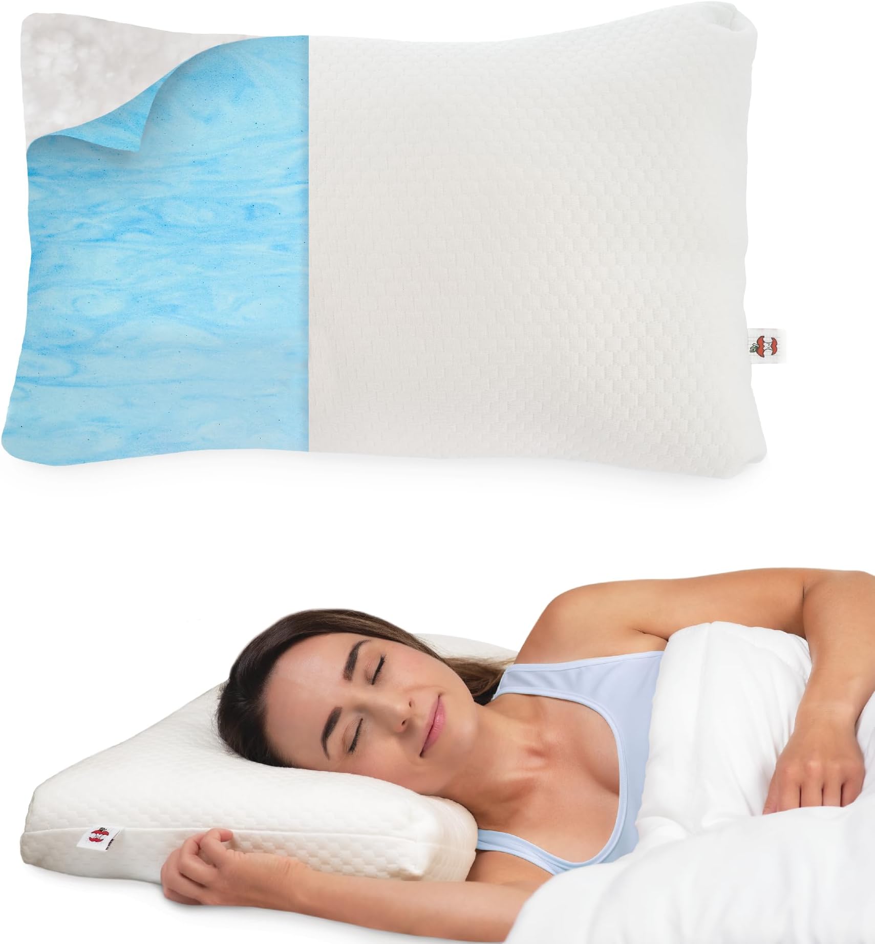 Core Products Adjustable Pillow - Customizable Loft with Alternative-Down Fill for Side, Back, or Stomach Sleeping; Cooling Gel Memory Foam Keeps You Cool and Comfortable - Standard Size