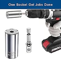 Vista 3 de [2PCS] Llave de vaso universal súper para estándar 1/4'' - 3/4'', 7mm-19mm métrico, llave de vaso ajustable multifunción con llave de trinquete, kit