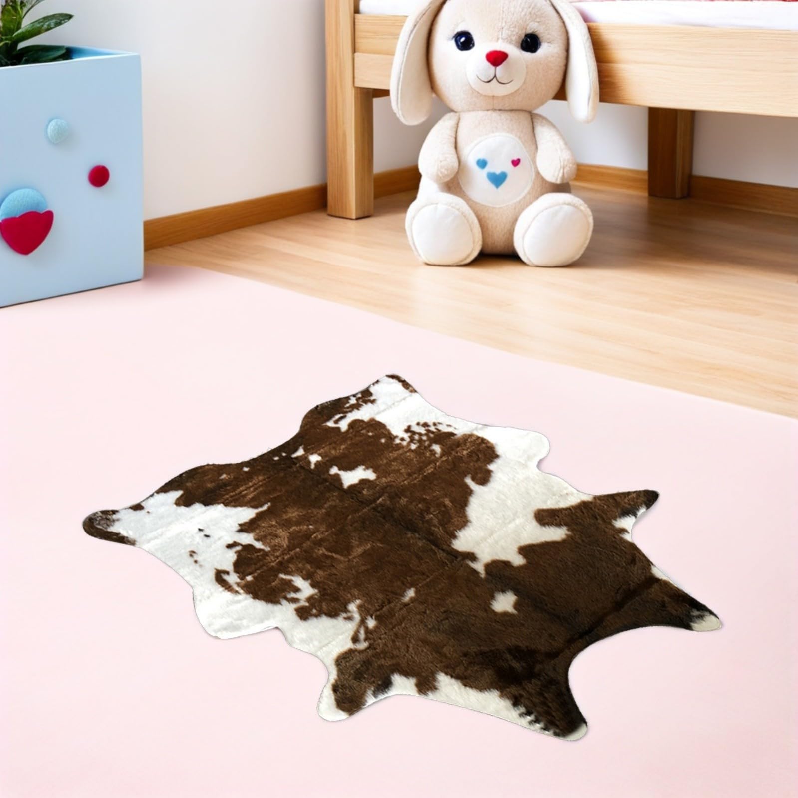 Alfombra Decorativa Estampado Vaca, Tapete Suave Sala Dormitorio