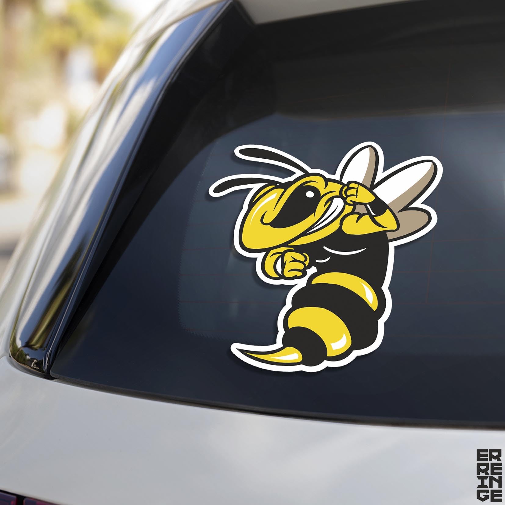 Adesivo Ape Cattiva (Angry Bee) 15x13 Cm - Per Auto, Moto, Laptop - Resistente Alle Intemperie - Made In Germany