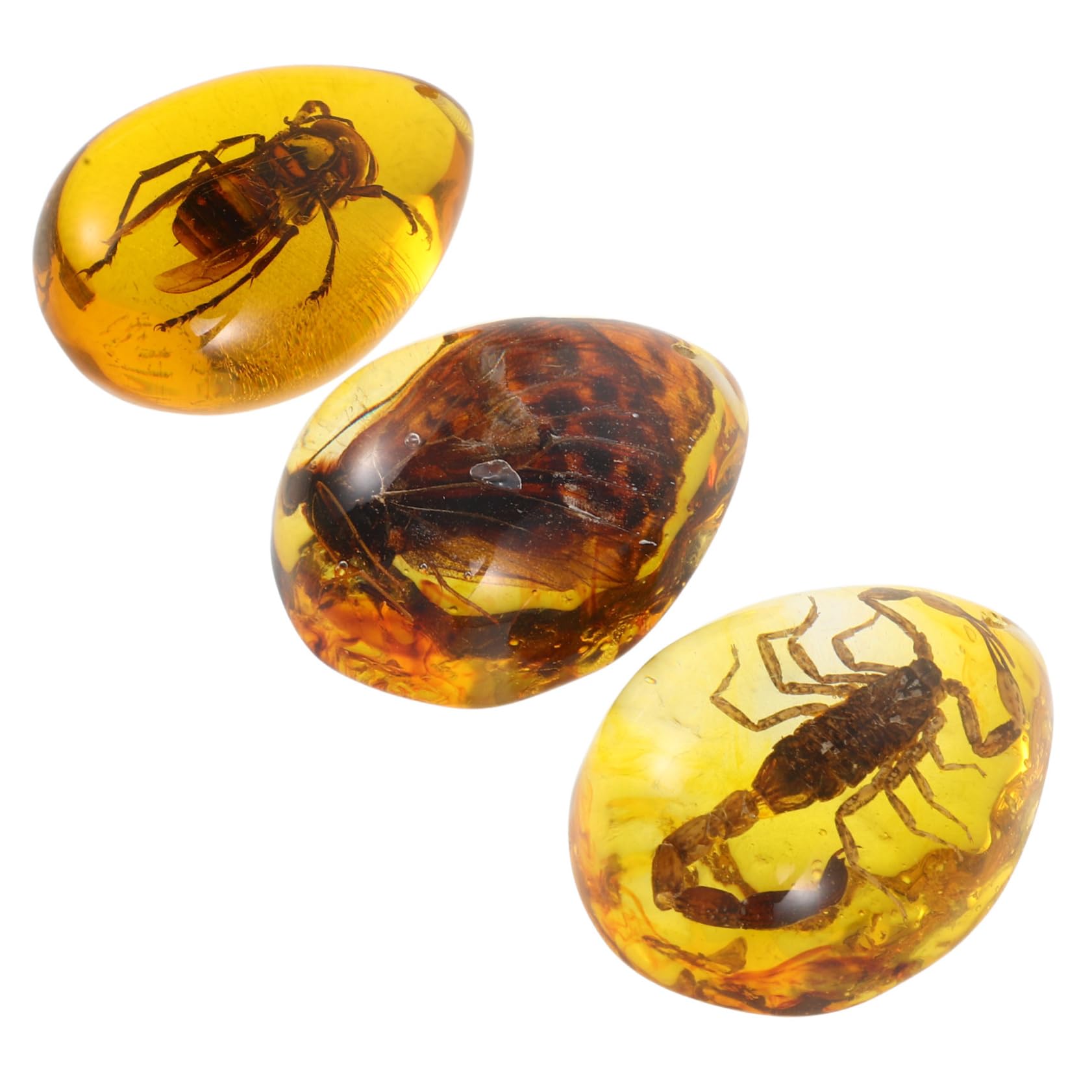 JOINPAYA 3pcs Amber Specimen Insect Amber Pendant Insect Amber Ornament Insect Amber Decor DIY Insect Amber Insect Specimen Pendants Amber Decorative Amber Crafts Resin