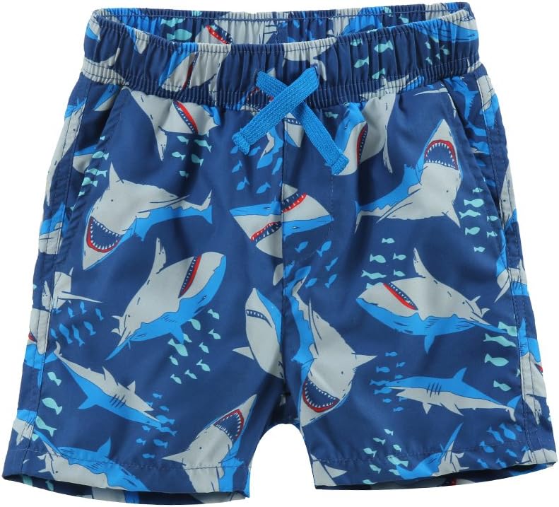 ESTAMICO Boys' Quick Dry Beach Swim Trunk Printed Board Shorts with Pockets