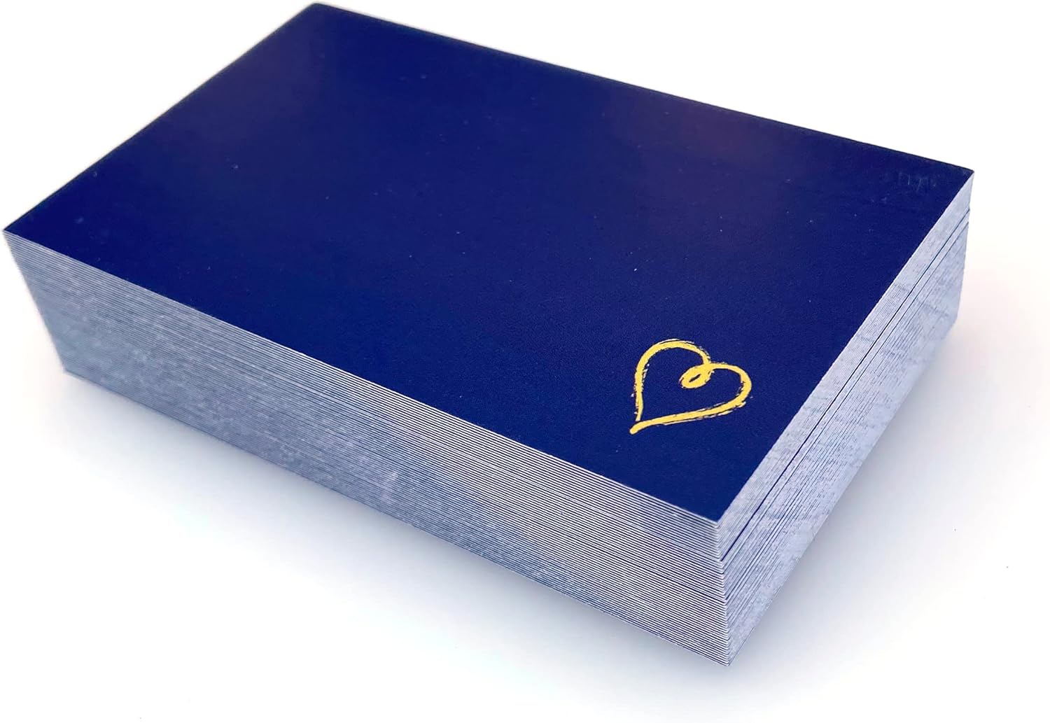 RXBC2011 100 Little Thank You Cards Gold Heart Design Bulk Thank you Notes for All Occasions 3.5 x 2 Inch Navy Blue - Image 7