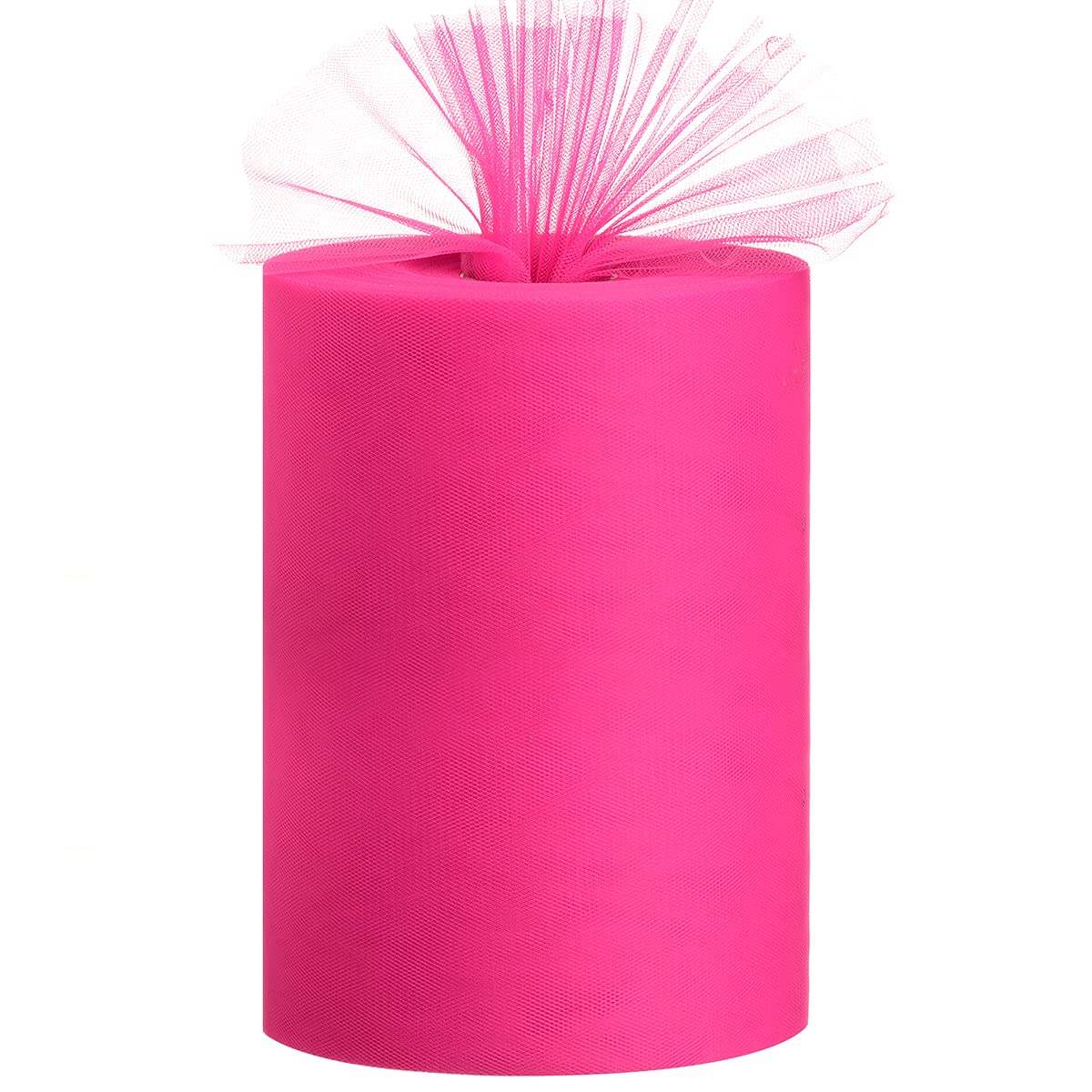 MiegechaTulle Rolls 6” by 100 Yards (300 feet) Tulle Roll Spool Fabric for DIY Tutu Skirts Wedding Baby Shower Crafts Decorations Party Supplies (Dark Pink)