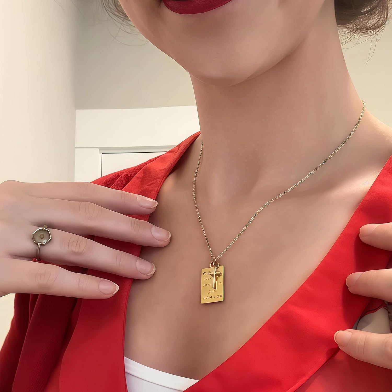 Christian Necklace for Women Bible Verse Pendant with Dainty Diamond Cross Necklace for Women 18k Gold-Plated Necklace for women Religious Jewelry for Faith Inspirational Gift for Women - Image 2