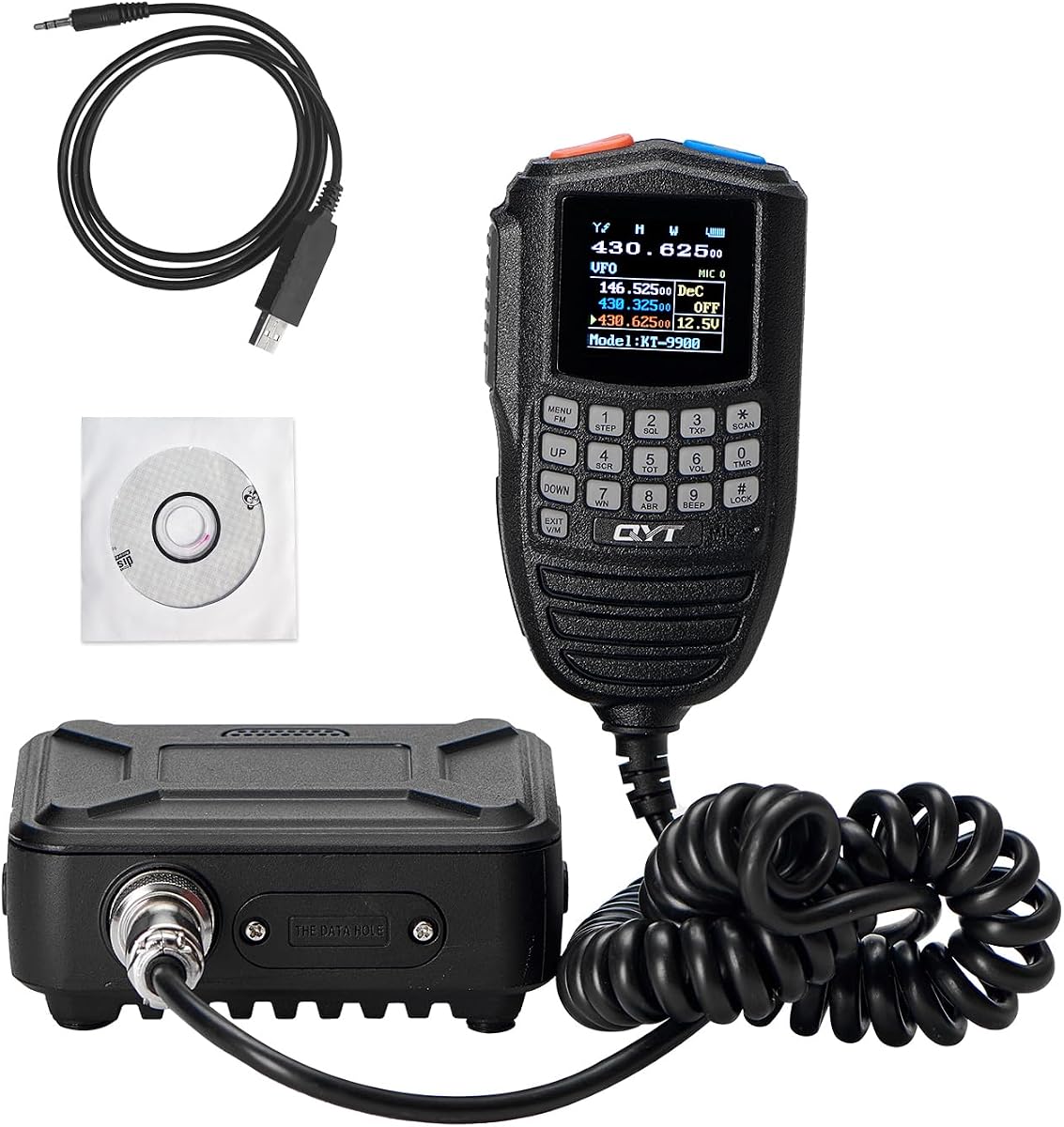 KT-9900 Mobile Ham Radio - 25 Watts Two Way Radio,UHF VHF Dual Band Car Ham Radio Base Radio with Programming Cable - Exteral Speaker/PTT - for Off-Road Drilling,Ranches,Overlanding