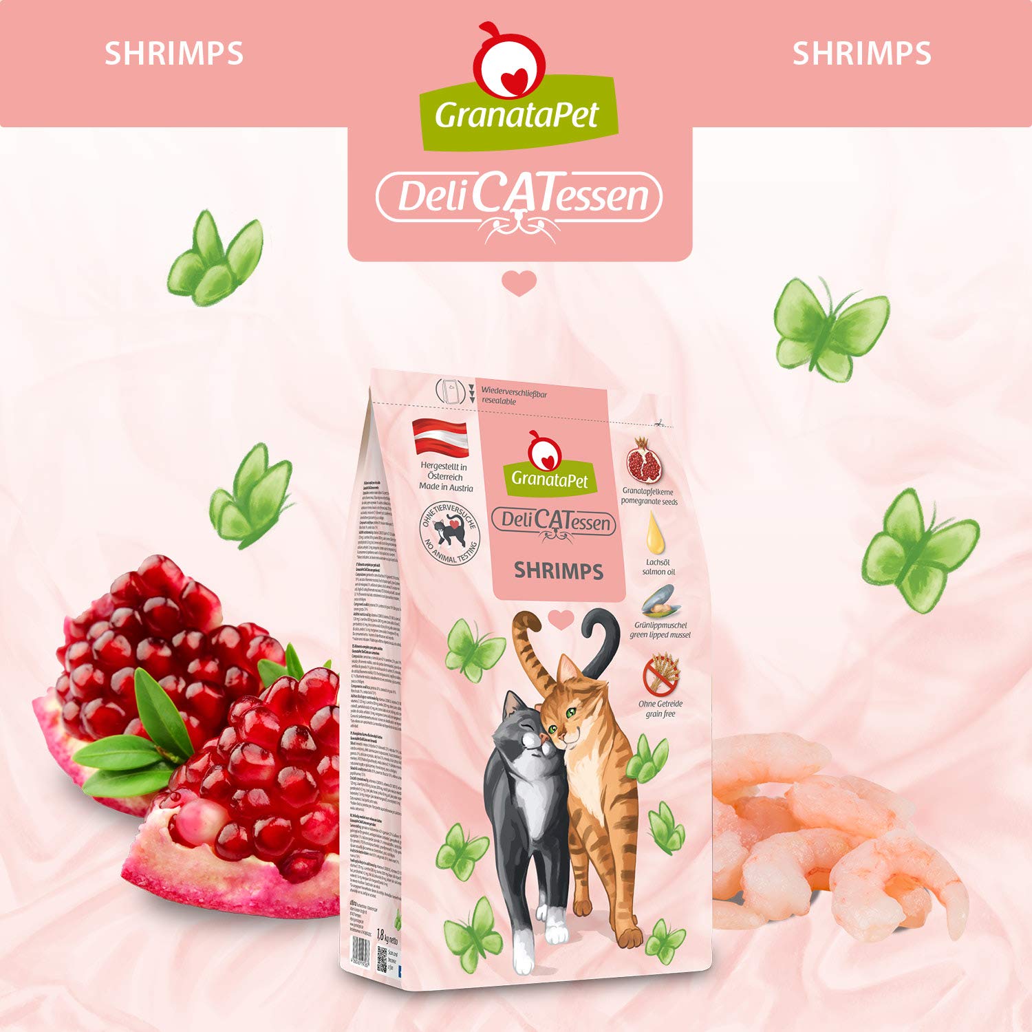 GranataPet Delicatessen para Adultos, alimento seco para Gatos Grandes y pequeños, piensos completos sabrosos y saludables sin Cereales y sin azúcares añadidos para Verdaderos gourmets, 1800 g