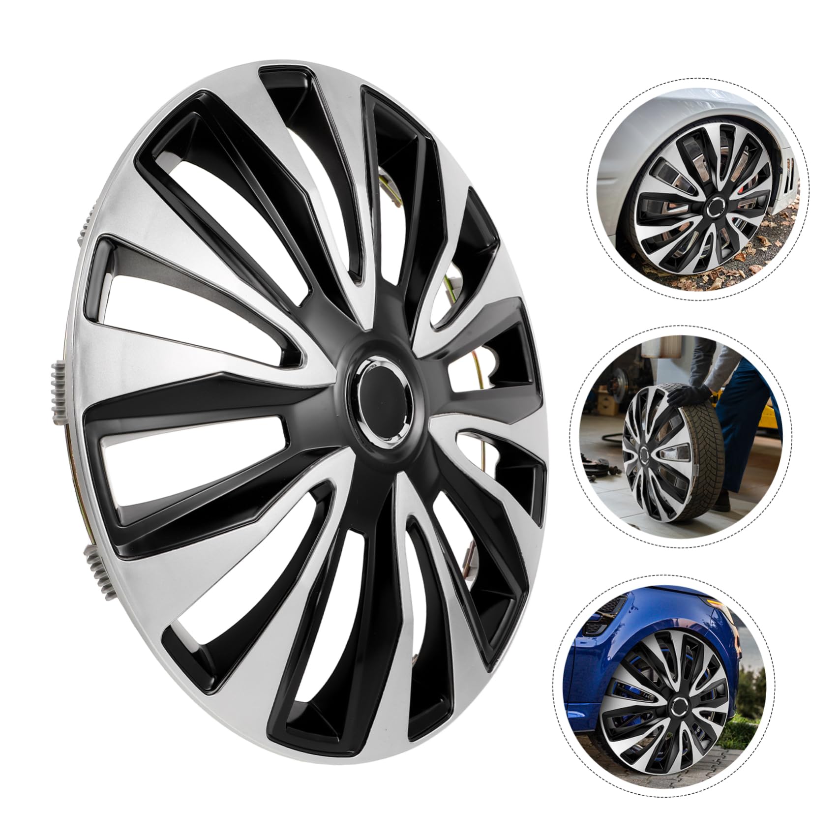 ULTECHNOVO Enjoliveurs de Voiture Décoratifs Cache-Roues Abs Couvre-moyeu Central pour Jantes