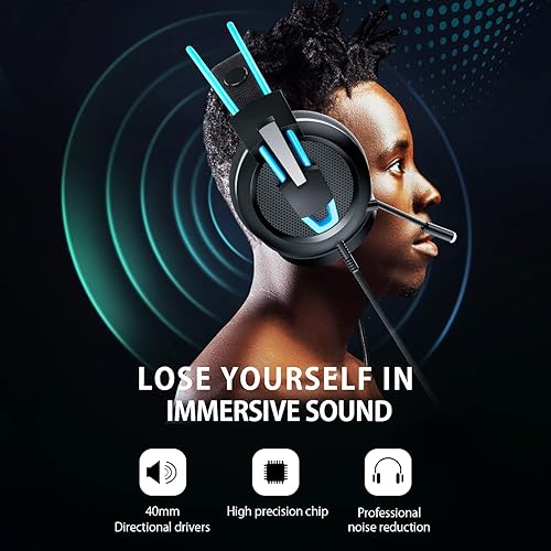 Miniatura 3 de Karvipark Gaming Headset for Xbox OnePS4PS5PCNintendo SwitchNoise Cancelling,Bass Surround Sound,Over Ear,3.5mm Stereo Wired Headphones with Mic for