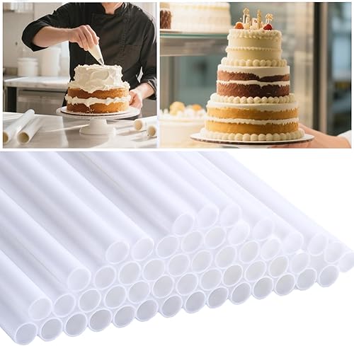 YAOSHENG ﻿White Plastic Cake Dowels Rods for Tiered Cakes Support and Stacking –