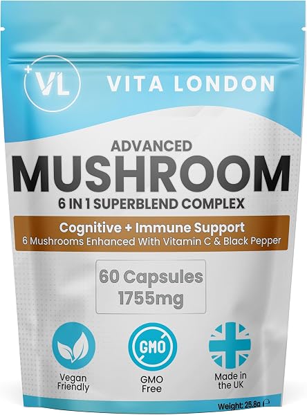 VL Vita London Lions Mane Mushroom 6 in 1 Complex