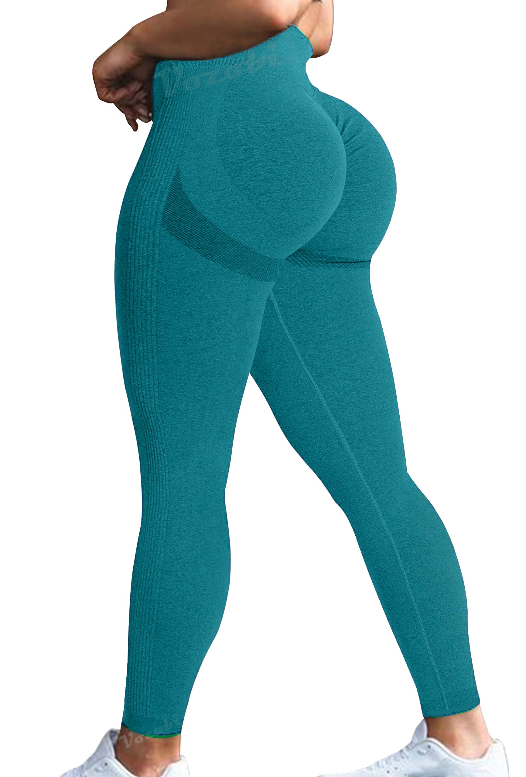 Vozobi Tiktok Trending Leggings Women's High Waist Smile Contour Booty Leggings Scrunch Butt Lift Workout Seamless Yoga Pants — view 75