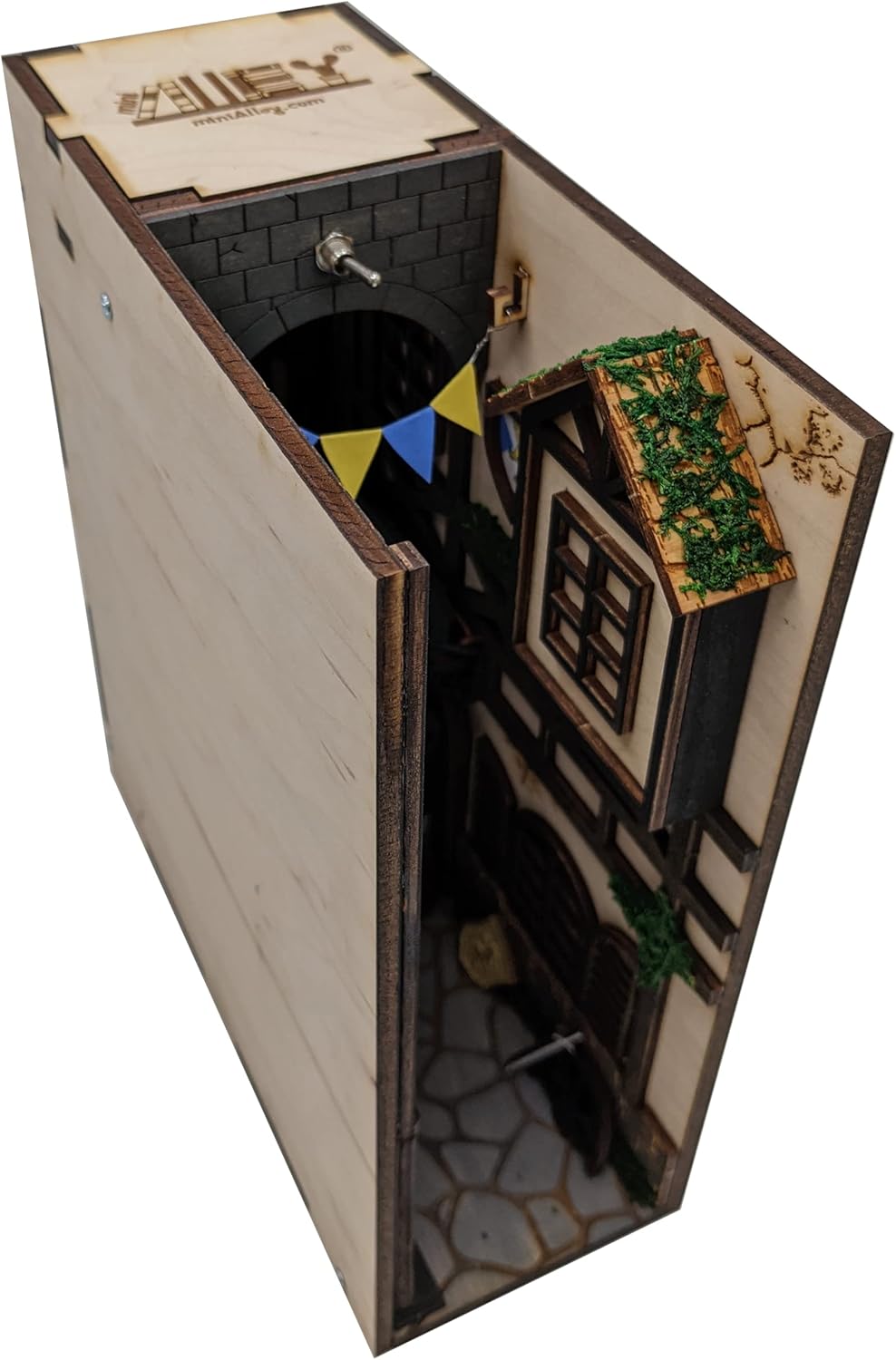 MINIALLEY Medieval Assembled and Painted Booknook Bookshelf Insert Bookshelf Decor Alley Book Nook : Home & Kitchen